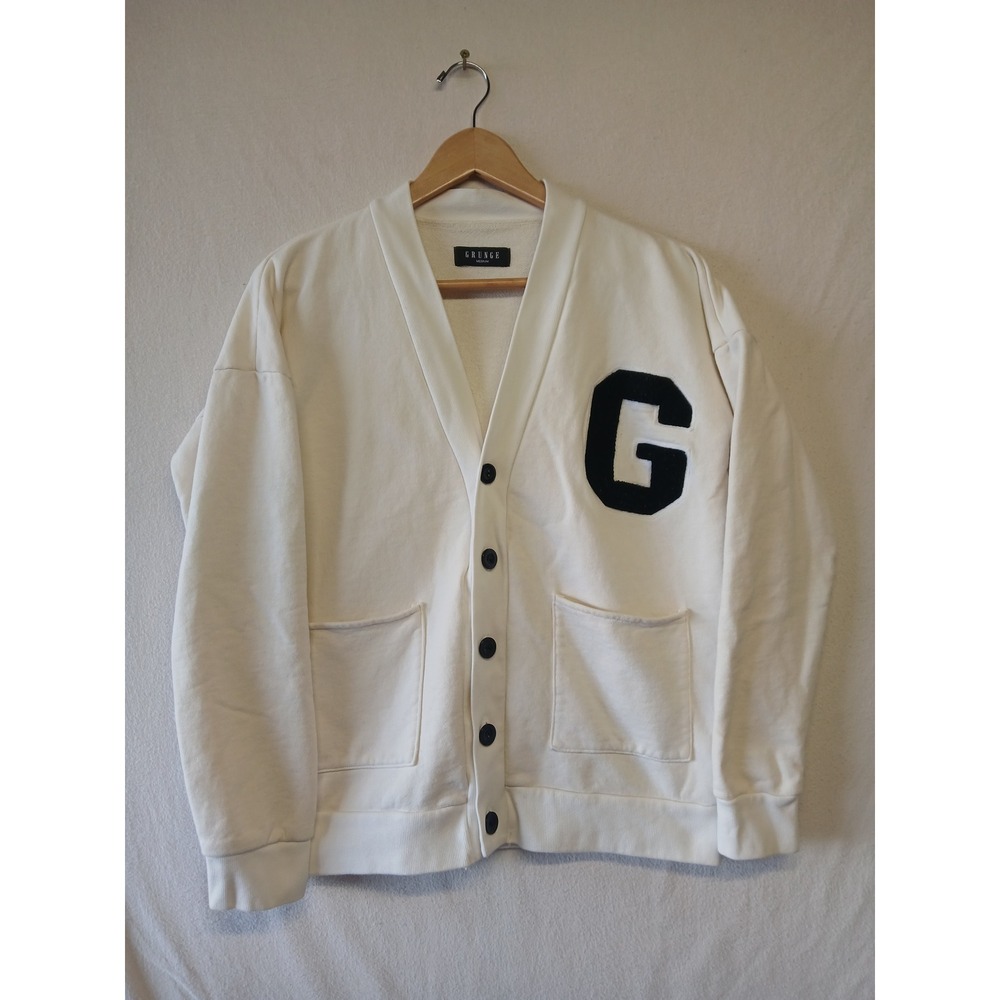 Grunge varsity Letterman cardigan preppy ivy league button up medium
